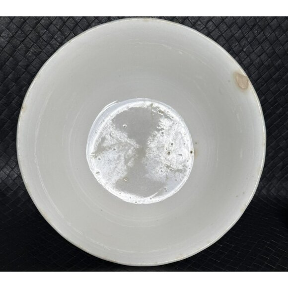 White Ironstone Bowl Late Meakin Wartime Stamp Fluted Edge Lion Unicorn 10 Inch - Picture 6 of 11